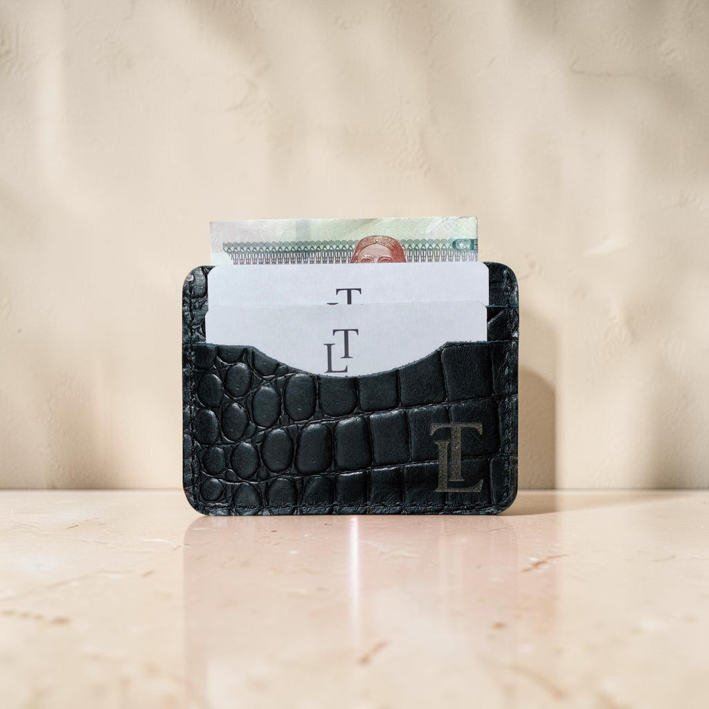 T-5 Pocket Croco Card Holder