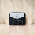 T-5 Pocket Croco Card Holder