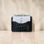 T-5 Pocket Croco Card Holder